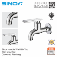 Sinor B-1037 Sinor Handle Wall Bib Tap Bathroom Wall Mounted Faucet - Image 3