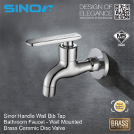 Sinor B-1037 Sinor Handle Wall Bib Tap Bathroom Wall Mounted Faucet - Image 4