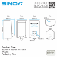 Sinor SUB-400 Wall Hung Ceramic Urinal Bowl Public Toilet Urinal Bowl WC - Image 6