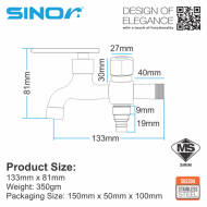SINOR SS-2018-F SUS304 Stainless Steel Two Way Tap Wall Mounted Two Way Tap - Image 5