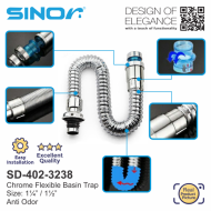 Sinor SD-402-3238 2 in 1 Chrome Flexible Basin Traps - Image 2