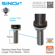 SINOR SS-2036-H SUS304 Stainless Steel Raised Basin Tap Bathroom Faucet Pillar Mounted - Image 3
