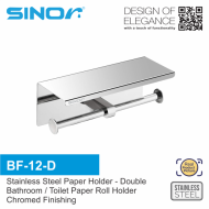 SINOR BF-12-D Stainless Steel Paper Holder Double, Toilet Paper Holder Wall Mounted Double