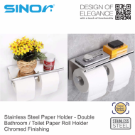 SINOR BF-12-D Stainless Steel Paper Holder Double, Toilet Paper Holder Wall Mounted Double - Image 3