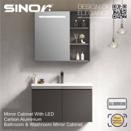 Sinor SMC-7570-LED Mirror Cabinet With LED Light Bathroom Mirror Cabinet Wall Mounted - Image 3