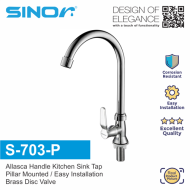 SINOR S-703-P Stainless Steel Spout Pillar Kitchen And Bathroom Faucet Water Saving Sink Tap