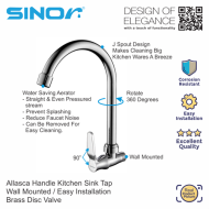S-703-W Stainless Steel Spout Wall-Mounted Kitchen And Bathroom Faucet Water Saving Sink Tap - Image 2