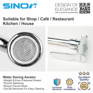 SINOR S-7113-P Double Stainless Steel Spout Pillar Kitchen and Bathroom Faucet Water Saving Sink Twin Tap - Image 4