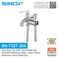 Sinor SH-7327-304 Two Way Tap With Hand Bidet Set SUS304 Stainless Steel Bathroom Hand Bidet Set