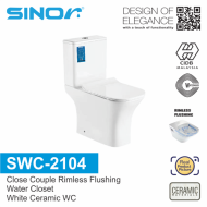 Sinor SWC-2104 Close Couple Rimless Flushing Water Closet Bathroom WC