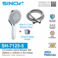 Sinor SH-7125-5 5 Function ABS Hand Shower With Holder Bathroom Hand Shower Set