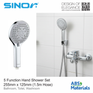 Sinor SH-7125-5 5 Function ABS Hand Shower With Holder Bathroom Hand Shower Set - Image 3