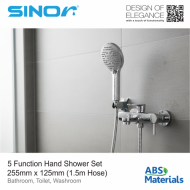 Sinor SH-7125-5 5 Function ABS Hand Shower With Holder Bathroom Hand Shower Set - Image 4