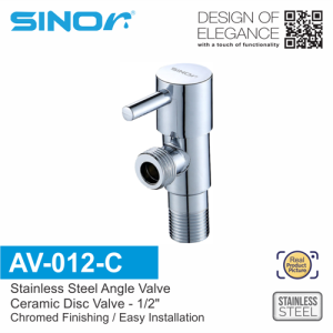 Sinor AV-012-C Stainless Steel Angle Valve Faucet Angle Valve Bathroom Fittings Replacement Parts