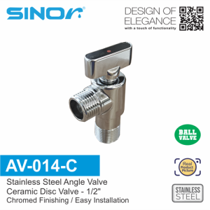 Sinor AV-014-C Stainless Steel Angle Valve Bathroom Fittings Replacement Parts