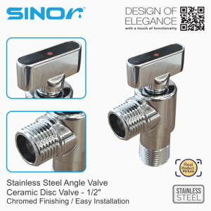 Sinor AV-014-C Stainless Steel Angle Valve Bathroom Fittings Replacement Parts - Image 3