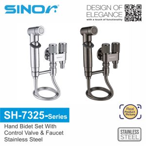 Sinor SH-7325 Series Hand Bidet Set With Control Valve And Faucet Bathroom Bidet Set