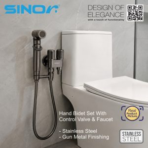 Sinor SH-7325 Series Hand Bidet Set With Control Valve And Faucet Bathroom Bidet Set - Image 5